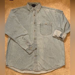 Rivers End Long Sleeve Light Blue 100% Cotton Button Down Shirt Men's Large